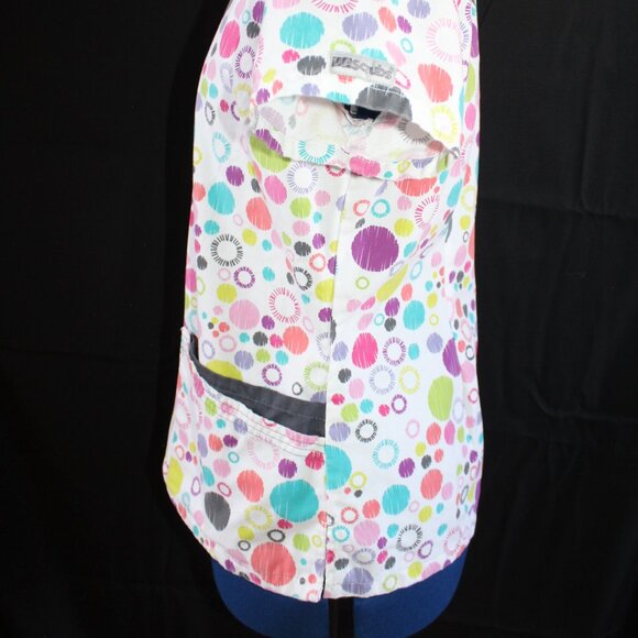UA Scrubs Women's 4-Pocket V-Neck Scrub Top Multicolor Circles Size XS UA879 - Picture 4 of 10